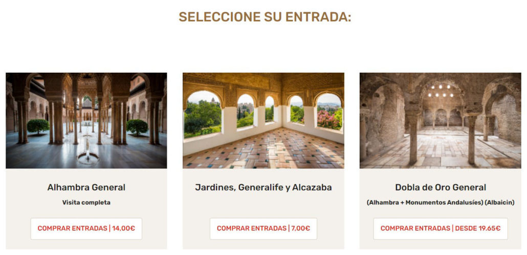 Comprar entradas para visitar la Alhambra
