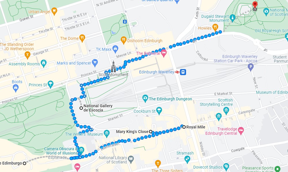 Ruta caminando para ver Edimburgo en 1 día